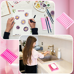 2Pcs 2 Colors Plastic Nail Art Pen Holder Stand&nbsp;MRMJ-ME00001-10A