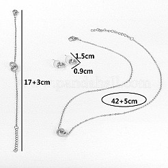 Non-Tarnish Stainless Steel Double Interlocking Ring Jewelry Set&nbsp;JG9167-1