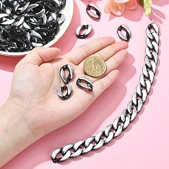 100Pcs Silver Color Plated Acrylic Linking Rings&nbsp;SACR-CJ0001-31