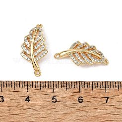 SHEGRACE Brass Micro Pave Clear Cubic Zirconia Connector Charms&nbsp;XGRQ3P311-600G