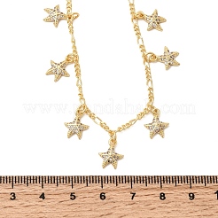 Brass Micro Pave Clear Cubic Zirconia Starfish Pendant Necklaces&nbsp;NJEW-B157-05G