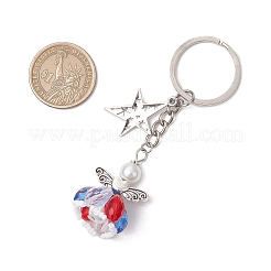 3Pcs Glass Angel Pendant Keychain&nbsp;KEYC-MZ00038