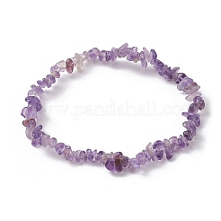 Natural Amethyst Chips Beaded Stretch Bracelets for Women&nbsp;BJEW-JB10046-06
