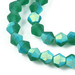 Imitate Austrian Crystal Bicone Frosted Glass Beads Strands&nbsp;GLAA-F029-TM3mm-A10
