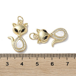 Brass Micro Pave Cubic Zirconia Pendants&nbsp;KK-G485-20B-G