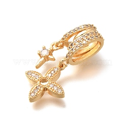 Brass Micro Pave Cubic Zirconia Pendants&nbsp;KK-C085-11G