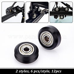 12Pcs 2 Style Plastic & Steel Pulley&nbsp;AJEW-OC0002-69