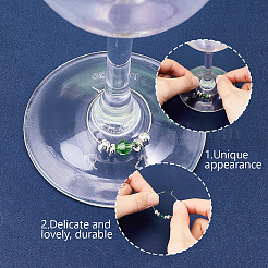 28Pcs 14 Colors Bicone Glass Wine Glass Charms&nbsp;AJEW-HY00010