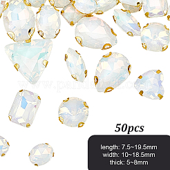 Iron & Glass Sew On Rhinestone&nbsp;GLAA-WH0036-51B