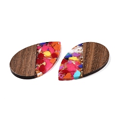 Transparent Resin & Walnut Wood Big Pendants&nbsp;RESI-T058-05I