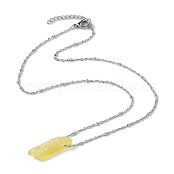 Electroplated Natural Quartz Crystal Prism Pendant Necklaces&nbsp;NJEW-JN05029-02