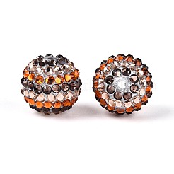 Acrylic with Resin Rhinestone Beads&nbsp;OACR-T030-21C