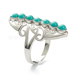 Adjustable Natural & Synthetic Gemstone Finger Rings&nbsp;RJEW-E166-06P