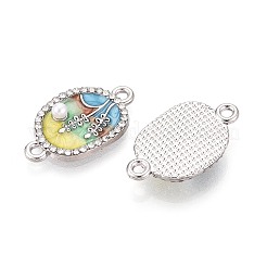 Alloy Crystal Rhinestone and ABS Imitation Pearl Connector Charms&nbsp;PALLOY-T092-07P