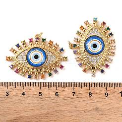 Rack Plating Brass Micro Pave Cubic Zirconia Pendants&nbsp;KK-H486-24G-03