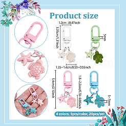 20Pcs 4 Colors Turtle & Starfish Synthetic Turquoise Pendant Decorations&nbsp;HJEW-PH02441