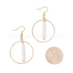 Natural White Jade Beads Dangle Earrings for Women&nbsp;EJEW-JE04710-01