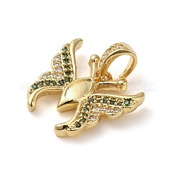 Brass Micro Pave Cubic Zirconia Pendants&nbsp;KK-U005-03D-G