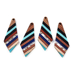 Transparent Resin & Walnut Wood Big Pendants&nbsp;RESI-TAC0017-48-A01