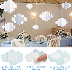 Felt 3D Colud Hanging Ceiling Ornaments&nbsp;HJEW-WH20010-07B