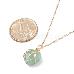 Gemstone Heart Pendant Necklaces&nbsp;NJEW-JN03896