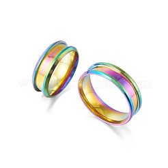 6Pcs 6 Style 201 Stainless Steel Engravable Grooved Finger Rings Set for Women&nbsp;RJEW-YS0001-02