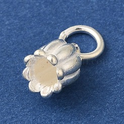 925 Sterling Silver Tulip Flower Charms with Jump Rings&nbsp;FIND-U013-08S-01