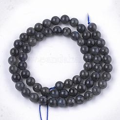 Natural Black Labradorite Beads Strands&nbsp;X-G-S333-6mm-021A
