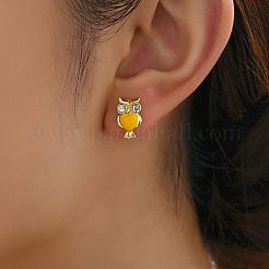 Owl Brass Stud Earrings&nbsp;LS-LV9587