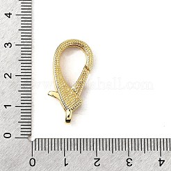 Brass Clear Cubic Zirconia Lobster Claw Clasps&nbsp;KK-Z078-49B-G