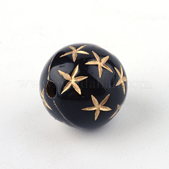 Round Plating Acrylic Beads&nbsp;X-PACR-Q102-197B
