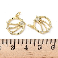 Brass Micro Pave Cubic Zirconia Pendants&nbsp;KK-S337-04G