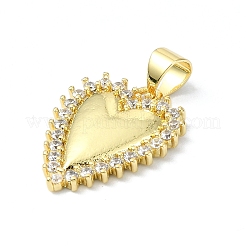 Rack Plating Real 18K Gold Plated Brass Micro Pave Cubic Zirconia Pendants&nbsp;KK-B084-20G