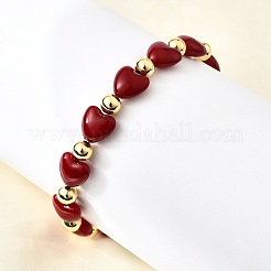 Valentine's Day ABS Imitation Pearl Beads Stretch Bracelets for Women&nbsp;BJEW-D317-08B-G