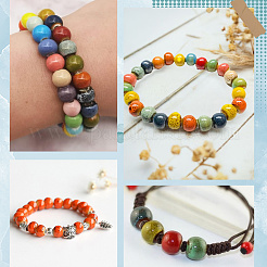 180Pcs 6 Colors Handmade Porcelain Beads&nbsp;PORC-SC0001-21A