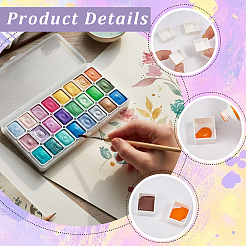 50Pcs Plastic Empty Watercolor Paint Pans&nbsp;AJEW-GF0014-20