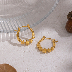 European Style Star 304 Stainless Steel Hoop Earrings&nbsp;IU1810
