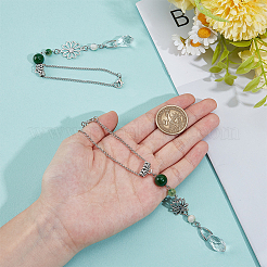 2Pcs 2 Styles Flower Alloy Pendant Decorations&nbsp;HJEW-OC00305