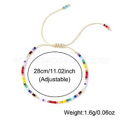 Adjustable Rainbow Glass Seed Beads Braided Bracelets for Women&nbsp;CA5956