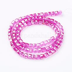 Electroplate Glass Beads Strands&nbsp;EGLA-R030-6x6mm-M