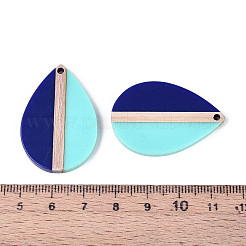 Opaque Resin & Wood Pendants&nbsp;RESI-T057-68A