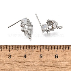 Brass with Cubic Zirconia Stud Earring Finding&nbsp;KK-Q048-20P