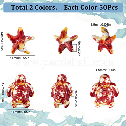 100Pcs 2 Styles Synthetic Turquoise Dyed Beads Strands&nbsp;G-SC0002-89C