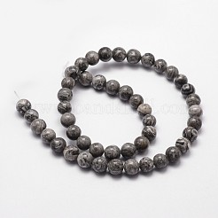 Natural Map Stone/Picasso Stone/Picasso Jasper Beads Strands&nbsp;G-G735-27-8mm
