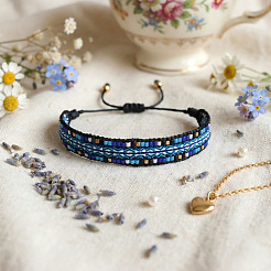 Adjustable Glass Seed Bead Braided Bracelets&nbsp;CW1056-2