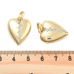 Brass Pave Clear Cubic Zirconia Pendants&nbsp;KK-U009-01A-G