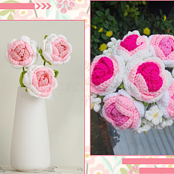 6Pcs Crochet Polyester Artificial Flower&nbsp;AJEW-SC0031-27