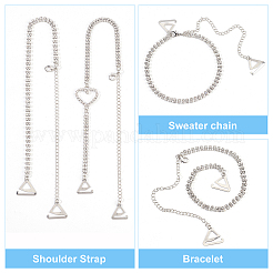2 Sets 2 Style Brass Rhinestone Non-slip Bra Straps&nbsp;AJEW-NB0003-13