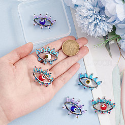 6Pcs 3 Colors Glass Seed Beaded Pendants&nbsp;PALLOY-GO00026