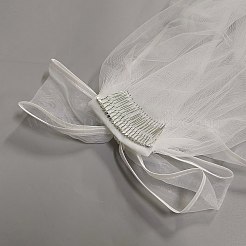 Bowknot Polyester Bridal Mesh Veil&nbsp;AJEW-WH20073-030